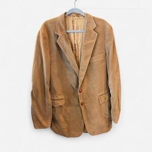 Vintage Levi Strauss Tan Corduroy Blazer w/ Leather Suede Elbow Patch Custom Sz